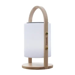 Lampe enceinte bluetooth sans fil dimmable Woody Play Lumisky 100lm 10W IP44 90dB blanc froid blanc chaud multicolore l.19 x H.37 cm