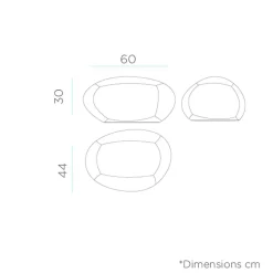 Lampe extérieure galet Petra E27 25W IP65 blanc neutre Newgarden H.60cm