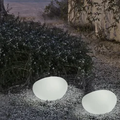 Lampe extérieure galet Petra E27 25W IP65 blanc neutre Newgarden H.60cm