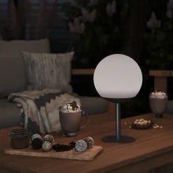 Lampe extérieure LED intégrée Boule 200lm 3W IP54 28x16cm Gris