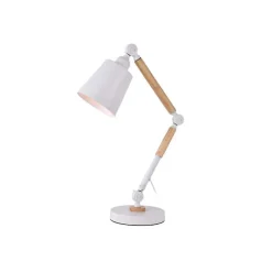 Lampe Flexo Architecte EDM Vintage en bois E27 Blanc 60W