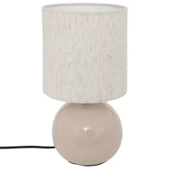 Lampe Gaia en coton H26,5cm blanc - Atmosphera