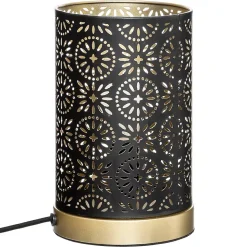 Lampe Gypsy noire - métal ajouré H21.5 cm - Atmosphera