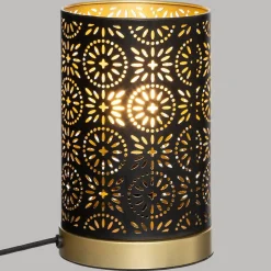 Lampe Gypsy noire - métal ajouré H21.5 cm - Atmosphera