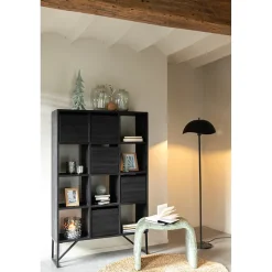 Lampe haute en métal noir 30x30x150 cm