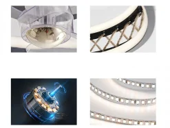 Lampe LED à ventilateur avec détails de finition en corde