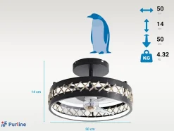 Lampe LED à ventilateur avec détails de finition en corde