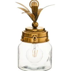 Lampe LED Ananas - verre - doré H33 cm - Atmosphera