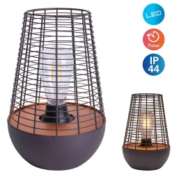 Lampe LED décorative de 27 cm de haut, en métal noir, LED fixe, décoration pour l'extérieur