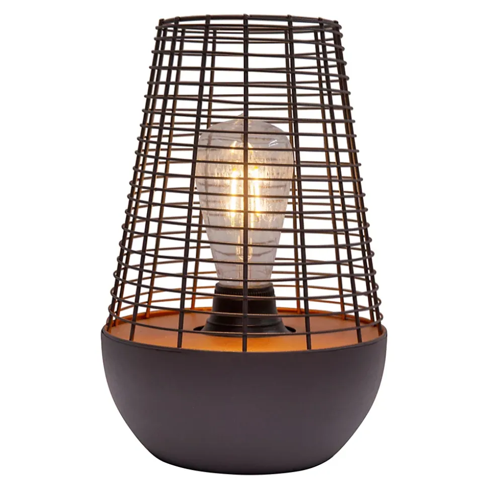 Lampe LED décorative de 27 cm de haut, en métal noir, LED fixe, décoration pour l'extérieur