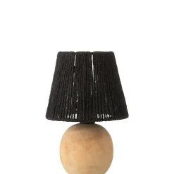 Lampe led en bois noir 16.5x16.5x23 cm
