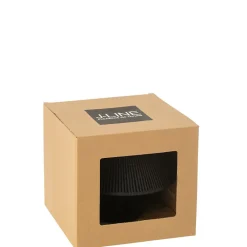 Lampe led en coton noir 21.2x21.2x18.7 cm