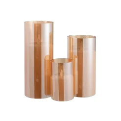 Lampe led en verre doré 10x10x25 cm