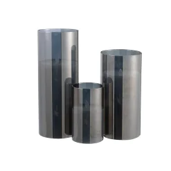 Lampe led en verre gris 10x10x25 cm