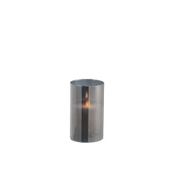 Lampe led en verre gris 7.5x7.5x12.5 cm