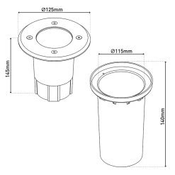Lampe LED encastrée dans le sol 'FORTO'