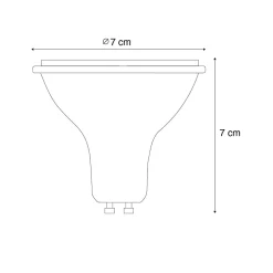 Lampe LED GU10 à intensité variable en 3 étapes Kelvin 70mm 6W 500 lm 2200 - 3600K