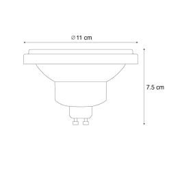 Lampe LED GU10 à intensité variable en 3 étapes Kelvin AR111 10W 800 lm 2700 - 3700K