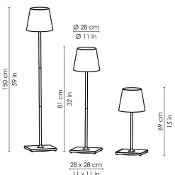 Lampe LED Poldina Pro XXL Blanche rechargeable et dimmable 150cm avec batterie jusqu'à 12 heures