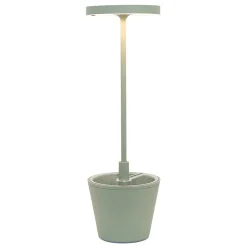 Lampe LED Poldina Reverso Vert Sauge rechargeable IP65 extérieur, dimmable avec autonomie jusqu'à 12 heures