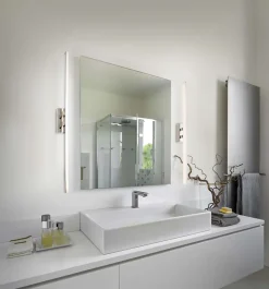 Lampe LED pour miroir 'Vareta' métal et plastique chromé avec LEDs fixes