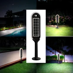 Lampe LED solaire de jardin 400 lumens, avec double panneau solaire et détecteur de mouvement