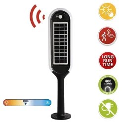 Lampe LED solaire de jardin 400 lumens, avec double panneau solaire et détecteur de mouvement