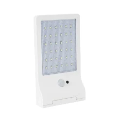 Lampe LED Solaire 3W 370 Lumens LI ION 6000K Applique Blanc exterieure avec detecteur de mouvement ASLO