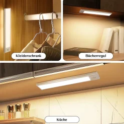 Lampe LED sous meuble NETTLIFE avec détecteur de mouvement, rechargeable par USB, 1 500 mAh, un couloir ou un placard