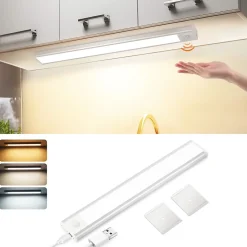 Lampe LED sous meuble NETTLIFE avec détecteur de mouvement, rechargeable par USB, 1 500 mAh, un couloir ou un placard