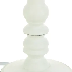 Lampe Leo blanche - bois H36 cm - Atmosphera