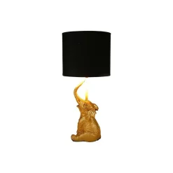 Lampe éléphant en résine coloris doré hauteur 46cm