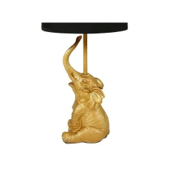 Lampe éléphant en résine coloris doré hauteur 46cm