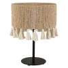 Lampe métal coton Charlotte noire beige