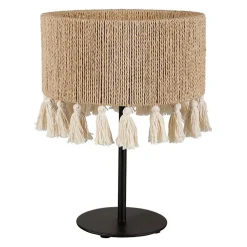 Lampe métal coton Charlotte noire beige