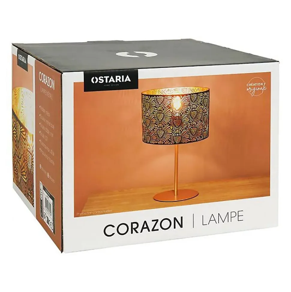 Lampe métal noir doré Corazon D22