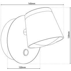 Lampe murale à accu ', env 12 x 14,5 cm, en métal blanc, pour l'intérieur