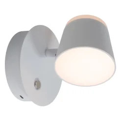 Lampe murale à accu ', env 12 x 14,5 cm, en métal blanc, pour l'intérieur