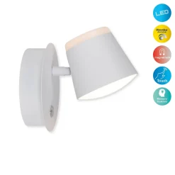 Lampe murale à accu ', env 12 x 14,5 cm, en métal blanc, pour l'intérieur