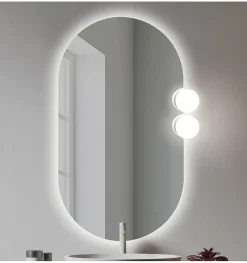 Lampe murale à miroir rond avec lumière blanche neutre (4000K) - 9cm - Modèle Alpha Round