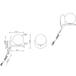 Lampe murale design en métal et verre Pure