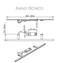 Lampe murale LED multi crochets pour miroir de salle de bain - Lumière blanche froide (5700K) - 80cm - Pegasus Model