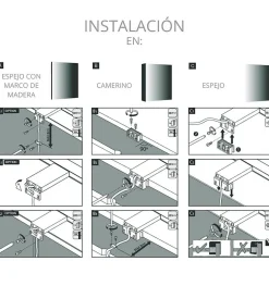 Lampe murale LED multi crochets pour miroir de salle de bain - Lumière blanche froide (5700K) - 80cm - Pegasus Model