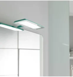Lampe murale LED multi crochets pour miroir de salle de bain - Lumière blanche froide (5700K) - 30cm - Modèle Vesta (Aquamarine)