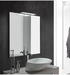 Lampe murale LED multi crochets pour miroir de salle de bain - Lumière blanche froide (5700K) - 30cm - Modèle Vesta (Gris)