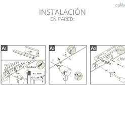 Lampe murale LED multi crochets pour miroir de salle de bain - Lumière blanche froide (5700K) - 80cm - Pegasus Model