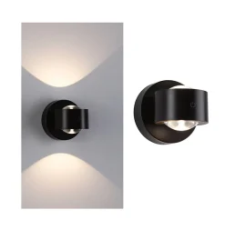 Lampe murale rechargeable à LED Zorik IP44 gradable 2700K 100mm 2x1,1W Noir