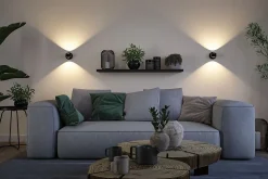 Lampe murale rechargeable à LED Zorik IP44 gradable 2700K 100mm 2x1,1W Noir