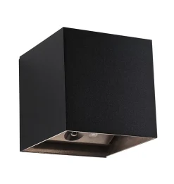 Lampe murale rechargeable à LED Nyara IP44 3000K 100x104mm 2x1W Noir