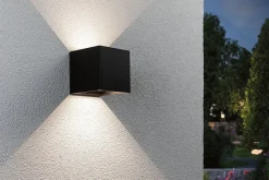 Lampe murale rechargeable à LED Nyara IP44 3000K 100x104mm 2x1W Noir